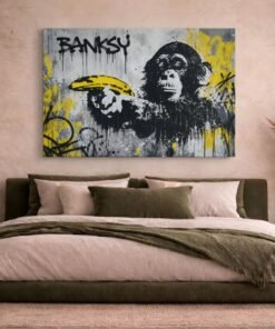 Canvas Schilderij Banksy App met Banaan - Afbeelding 4