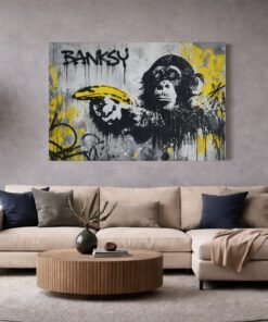 Canvas Schilderij Banksy App met Banaan - Afbeelding 5
