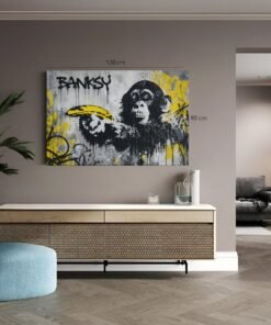 Canvas Schilderij Banksy App met Banaan