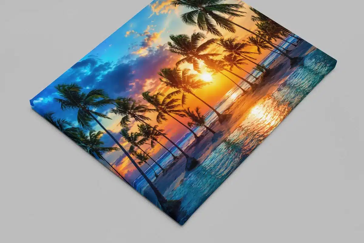 Zonsondergang Canvas Schilderij 100x75 cm - Afbeelding 2