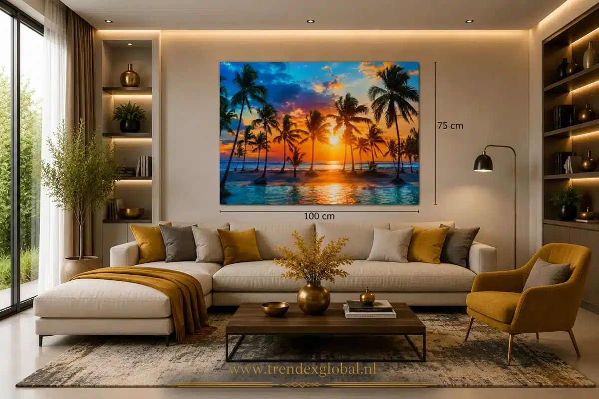 Zonsondergang Canvas Schilderij 100x75 cm - Afbeelding 4