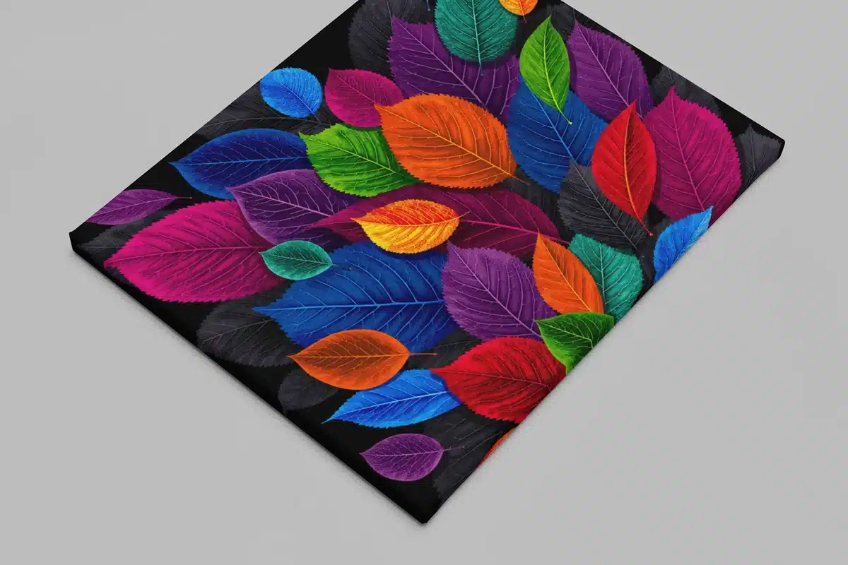 Kleurrijke Bladeren Canvas Schilderij 100x75 cm - Afbeelding 2