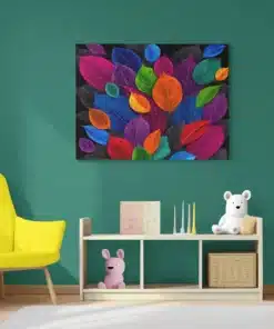 Kleurrijke Bladeren Canvas Schilderij 100x75 cm