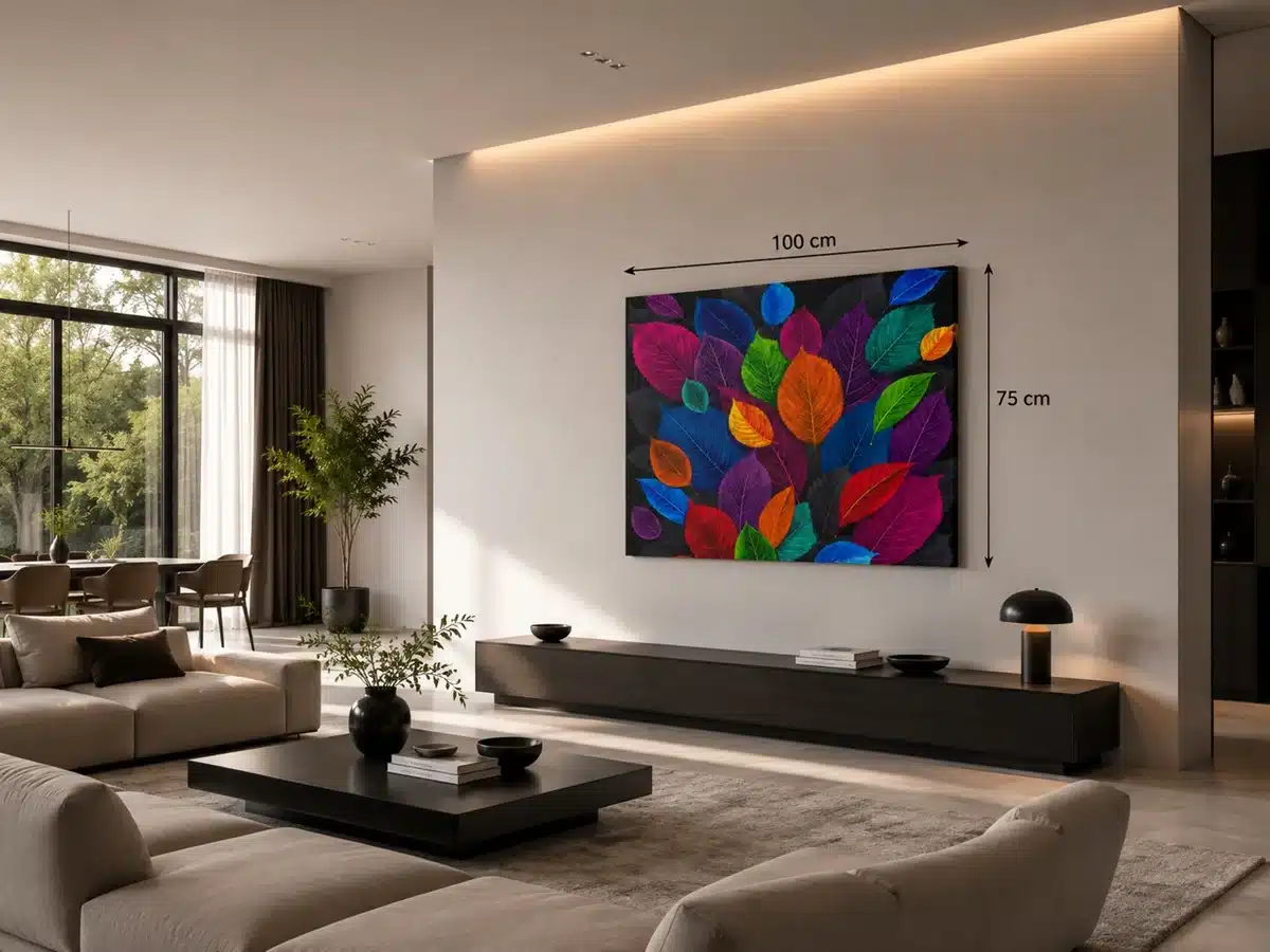 Kleurrijke Bladeren Canvas Schilderij 100x75 cm - Afbeelding 4