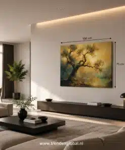 OSEFE 1074 canvas schilderij olijfboom landschap 100x75 cm c