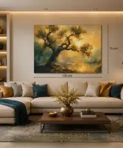 OSEFE 1074 canvas schilderij olijfboom landschap 100x75 cm d