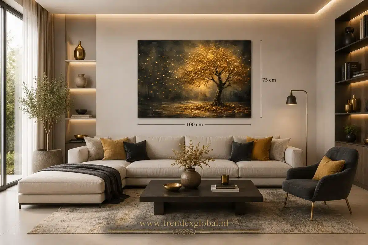Gouden Boom Canvas Schilderij 100x75 cm - Afbeelding 5