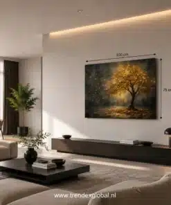 OSEFE 1075 canvas schilderij gouden boom 100x75 cm d
