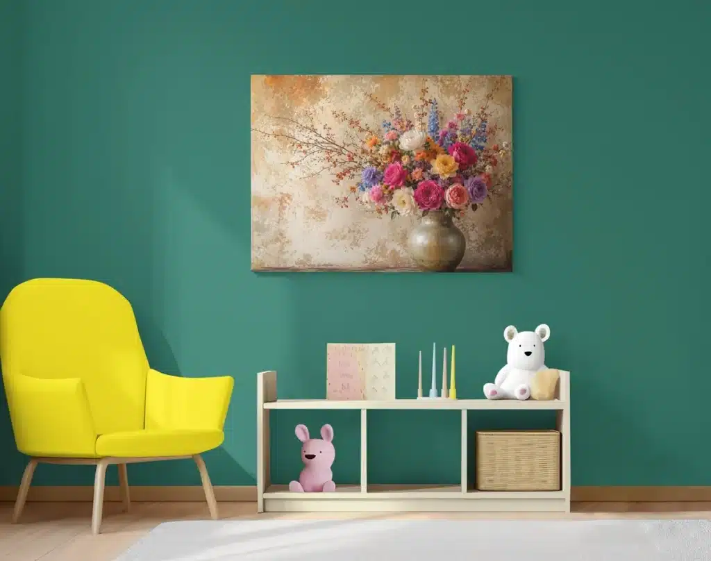 Bloemen in Vaas Canvas Schilderij 100x75 cm