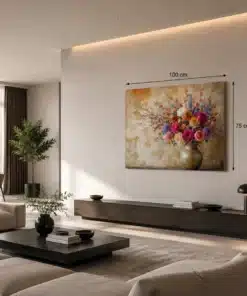 OSEFE 1077 canvas schilderij bloemen in vaas 100x75 cm d