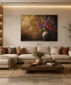 OSEFE 1078 OSEFE 1078 canvas schilderij veldbloemen in vaas 100x75 cm d