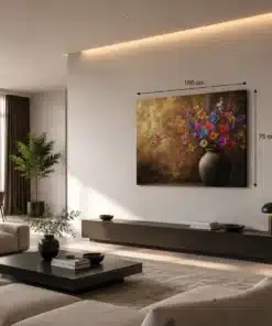 OSEFE 1078 canvas schilderij veldbloemen in vaas 100x75 cm b