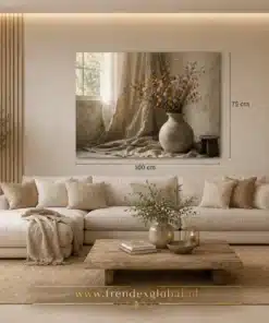 OSEFE 1079 canvas schilderij landelijke bloemenvaas 100x75 cm b