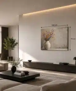 OSEFE 1080 anvas schilderij landelijke veldbloemen in vaas 100x75 cm d