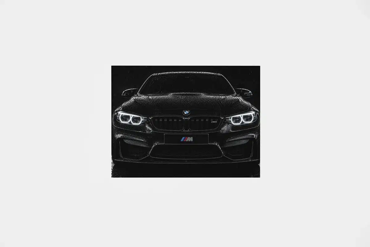 Zwarte BMW Canvas Schilderij 100x75 cm