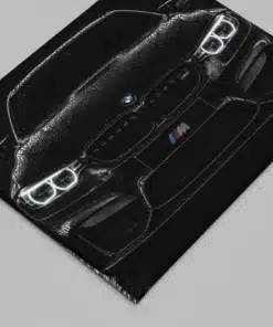OSEFE 1083 canvas schilderij zwarte bmw m frontview 100x75 cm a