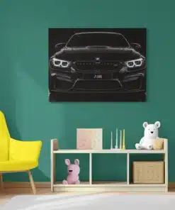 Zwarte BMW Canvas Schilderij 100x75 cm