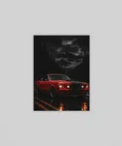 Rode Mustang Canvas Schilderij 75x100 cm