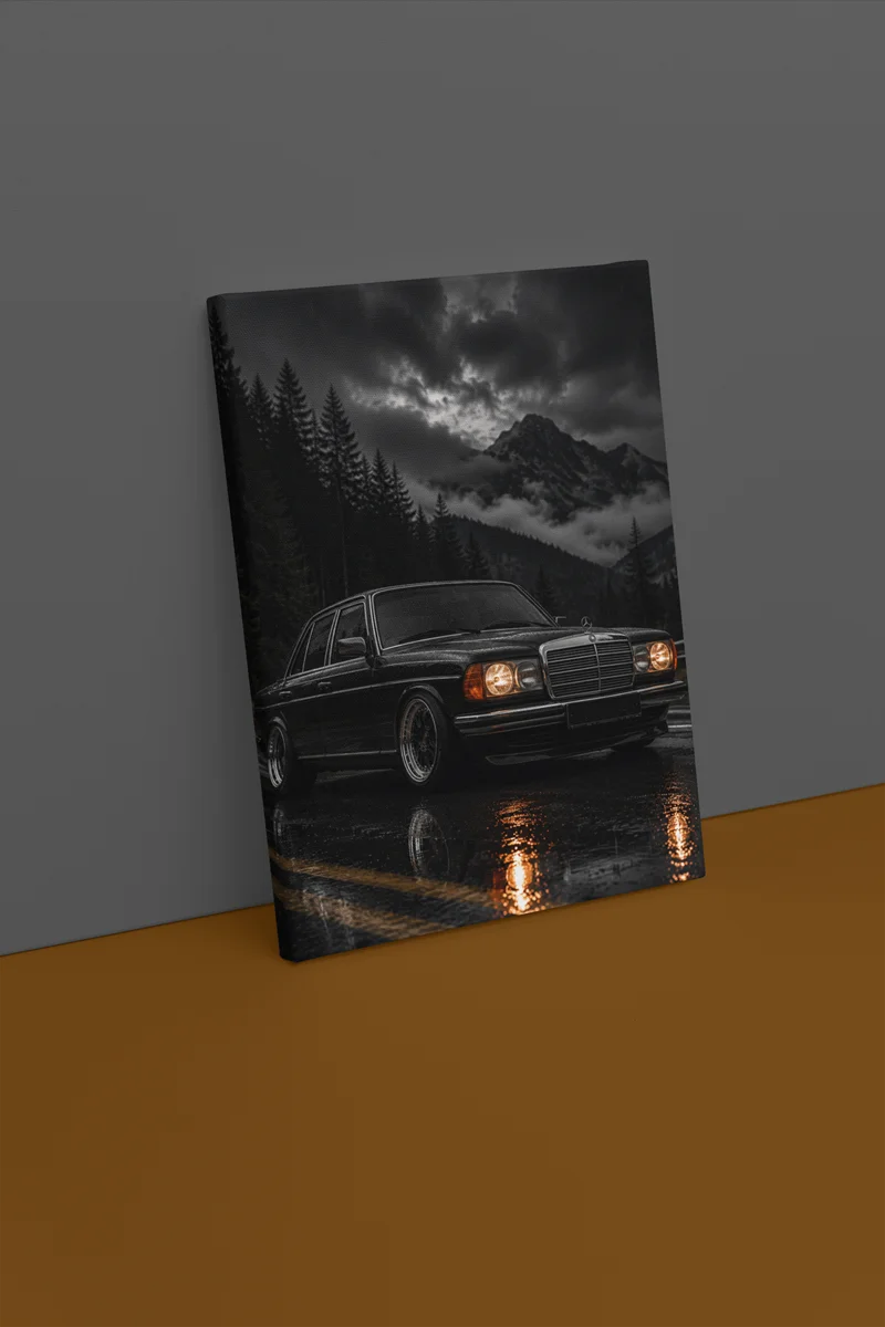 Klassieke Mercedes Benz Canvas Schilderij 75x100 cm - Afbeelding 2