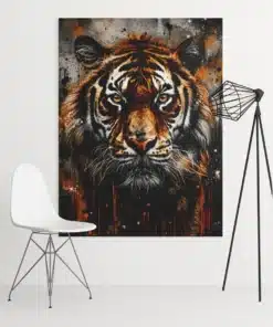 Street Art Tijger Canvas Schilderij 75x100 cm
