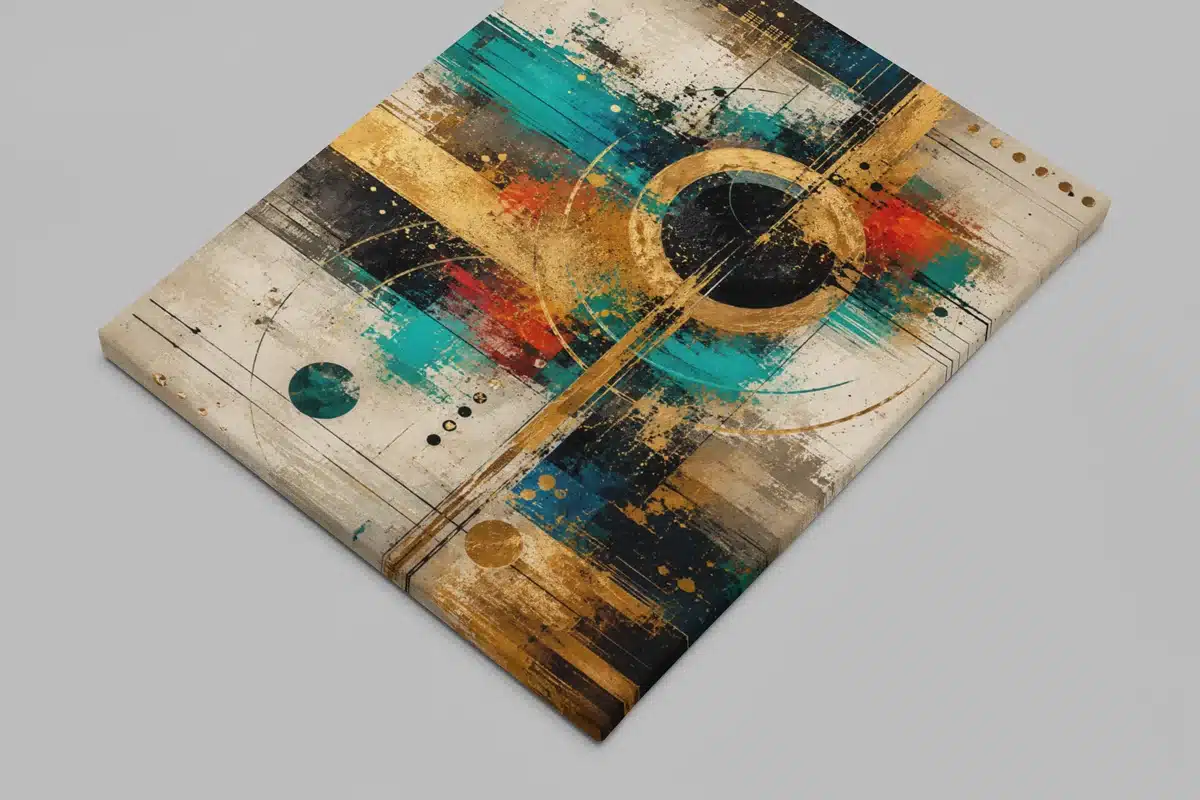 Abstracte Kunst Canvas Schilderij 100x75 cm - Afbeelding 2