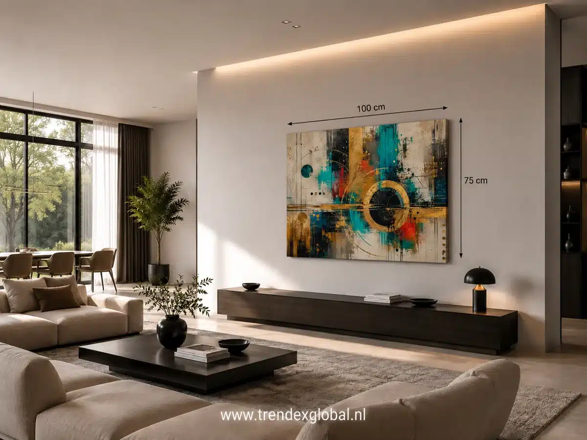 Abstracte Kunst Canvas Schilderij 100x75 cm - Afbeelding 4