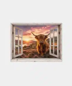 Schotse Hooglander Canvas Schilderij 100x75 cm