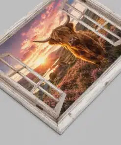 Alternative view of Schotse Hooglander Canvas Schilderij 100x75 cm