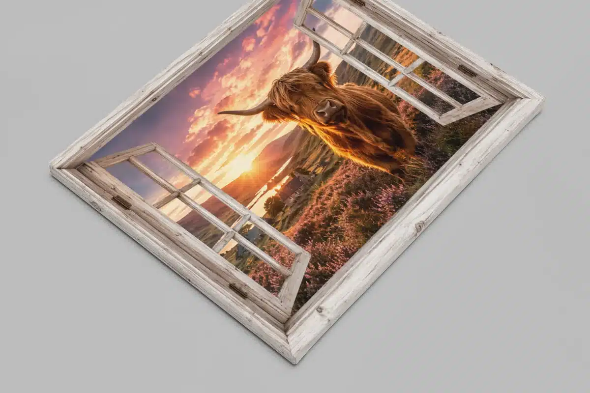 Schotse Hooglander Canvas Schilderij 100x75 cm - Afbeelding 2