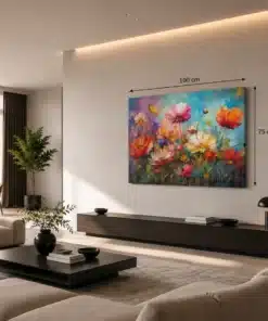 OSEFE 1100 canvas schilderij kleurrijke bloemenweide 100x75 cm c